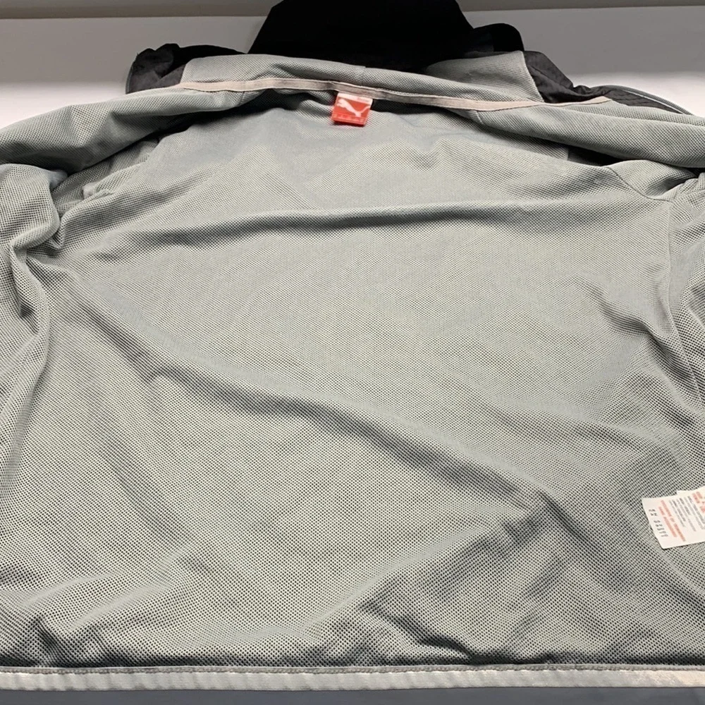 Puma Sport Life Style Wind Breaker Jacket Elasticized Waist Black Size Medium - Picture 3 of 15